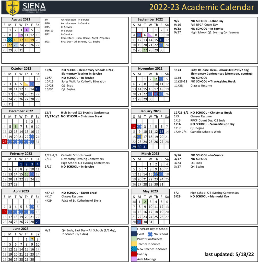 Siena Heights University Academic Calendar 2025 26 Dynah Gunilla